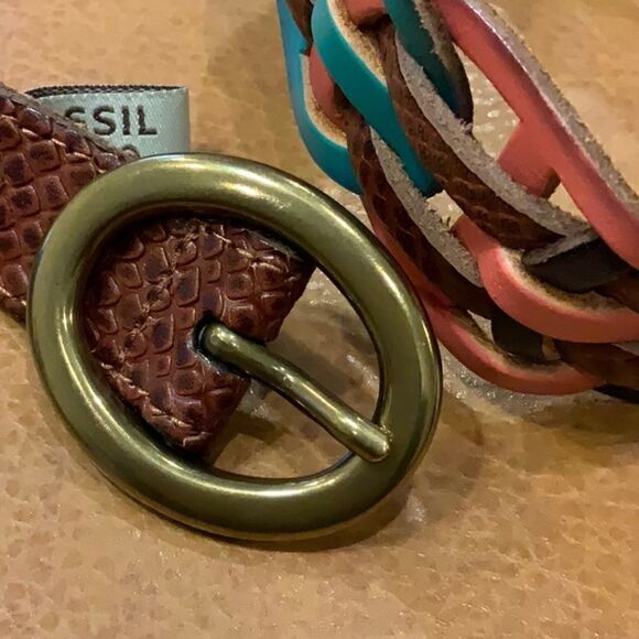 Fossil multicolor leather link belt Size  Small S - Picture 8 of 12
